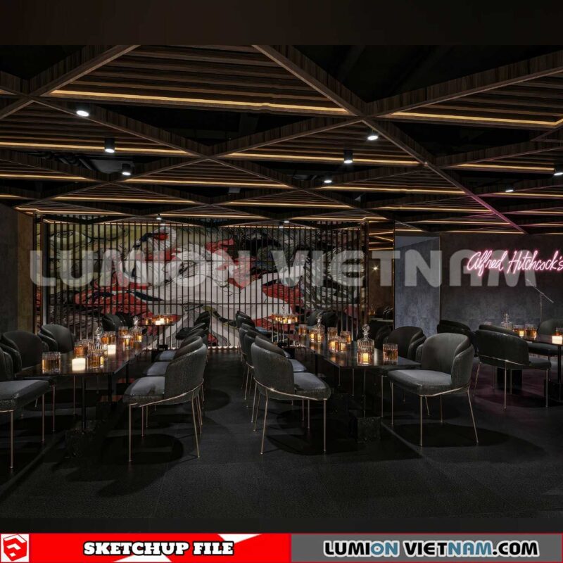 231114. Bar Sketchup 3D Interior Models