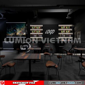 231114. Bar Sketchup 3D Interior Models