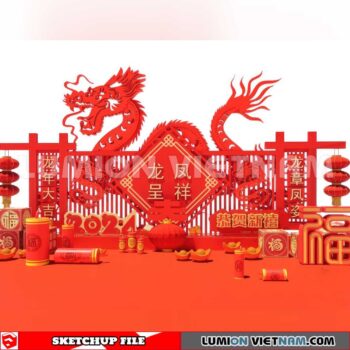 240117. Lunar New Year Decor Sketchup 3D Models