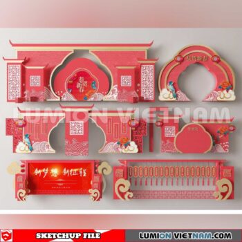 240117. Lunar New Year Decor Sketchup 3D Models