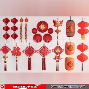 240117. Lunar New Year Decor Sketchup 3D Models