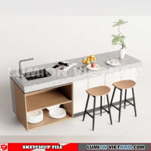 240312. Kitchen Island Sketchup 3D Models
