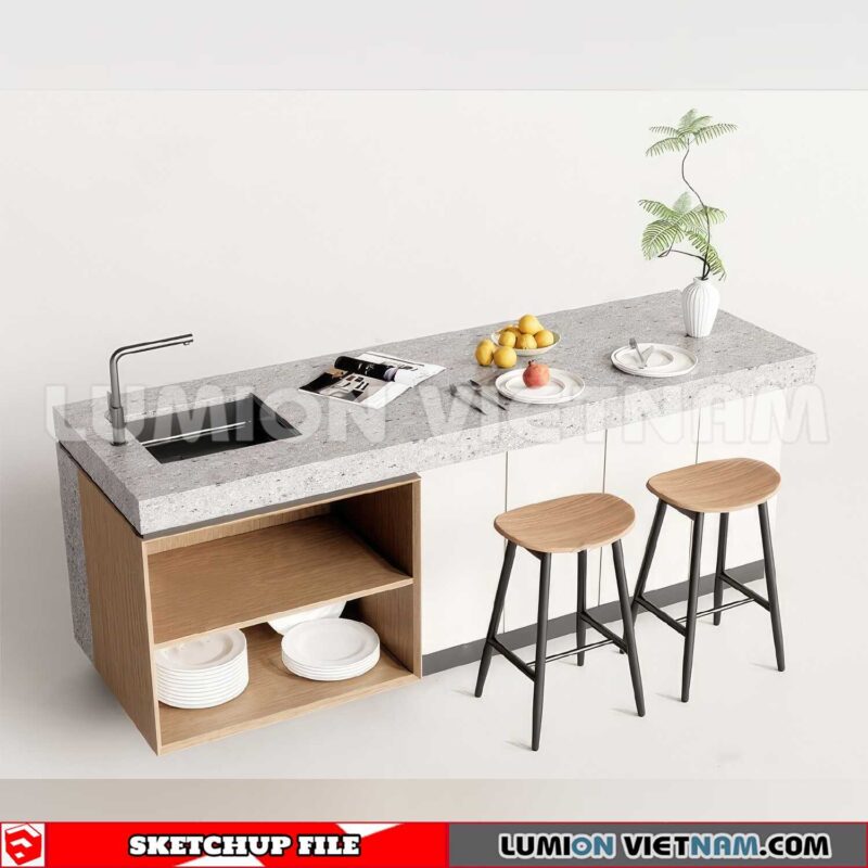 240312. Kitchen Island Sketchup 3D Models