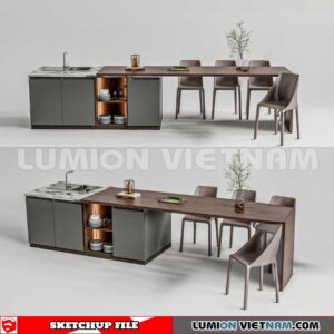 240312. Kitchen Island Sketchup 3D Models