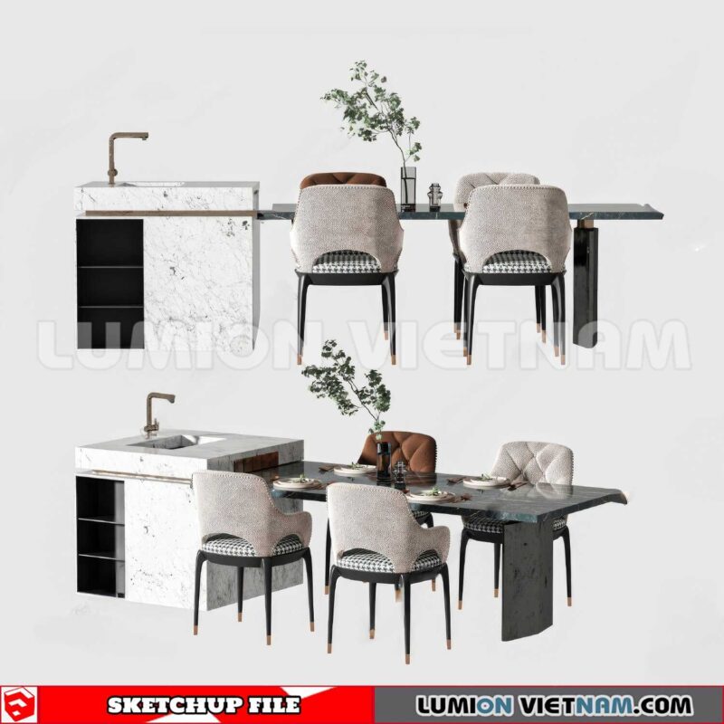 240312. Kitchen Island Sketchup 3D Models