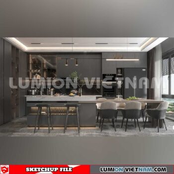 240312. Kitchen Island Sketchup 3D Models