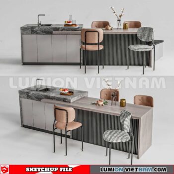 240312. Kitchen Island Sketchup 3D Models