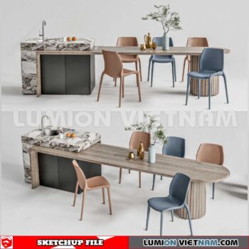 240312. Kitchen Island Sketchup 3D Models