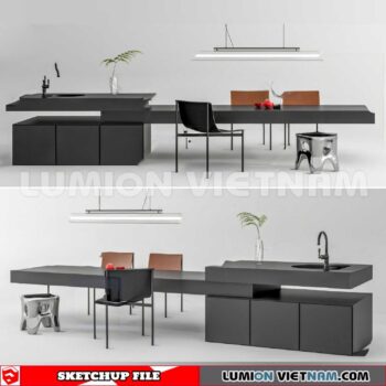 240312. Kitchen Island Sketchup 3D Models