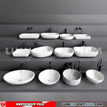 240704. Washbasin 3D Sketchup Models