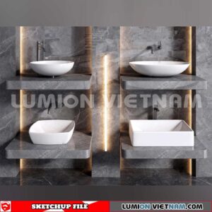 240704. Washbasin 3D Sketchup Models