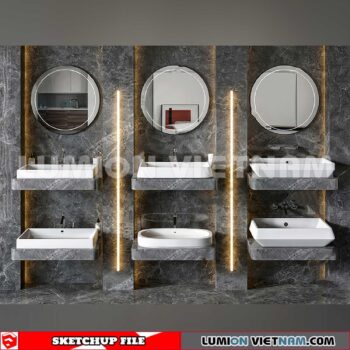240704. Washbasin 3D Sketchup Models