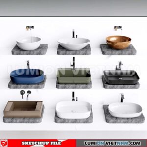 240704. Washbasin 3D Sketchup Models