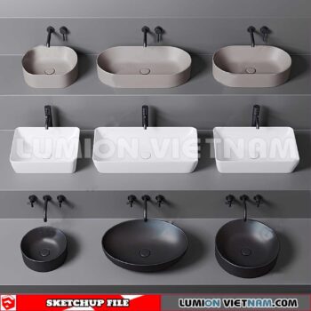 240704. Washbasin 3D Sketchup Models