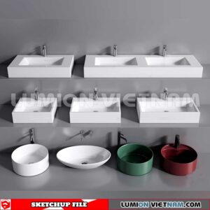240704. Washbasin 3D Sketchup Models