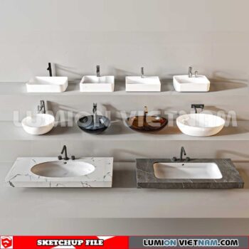 240704. Washbasin 3D Sketchup Models