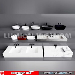 240704. Washbasin 3D Sketchup Models