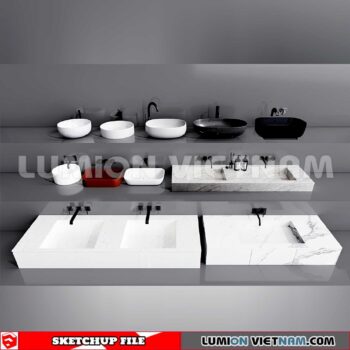 240704. Washbasin 3D Sketchup Models