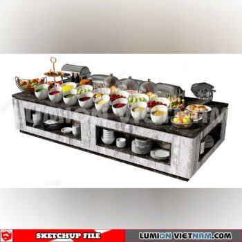 240717. Buffet Counter Sketchup 3D Models