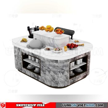 240717. Buffet Counter Sketchup 3D Models