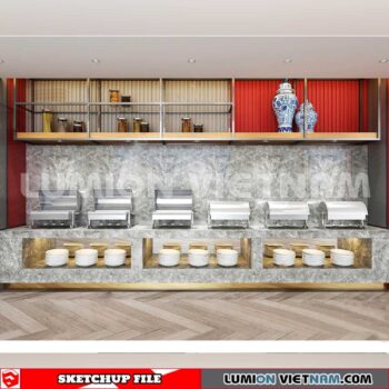 240717. Buffet Counter Sketchup 3D Models