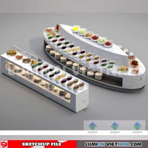 240717. Buffet Counter Sketchup 3D Models