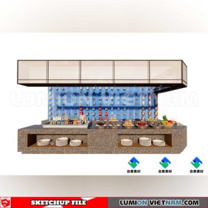 240717. Buffet Counter Sketchup 3D Models