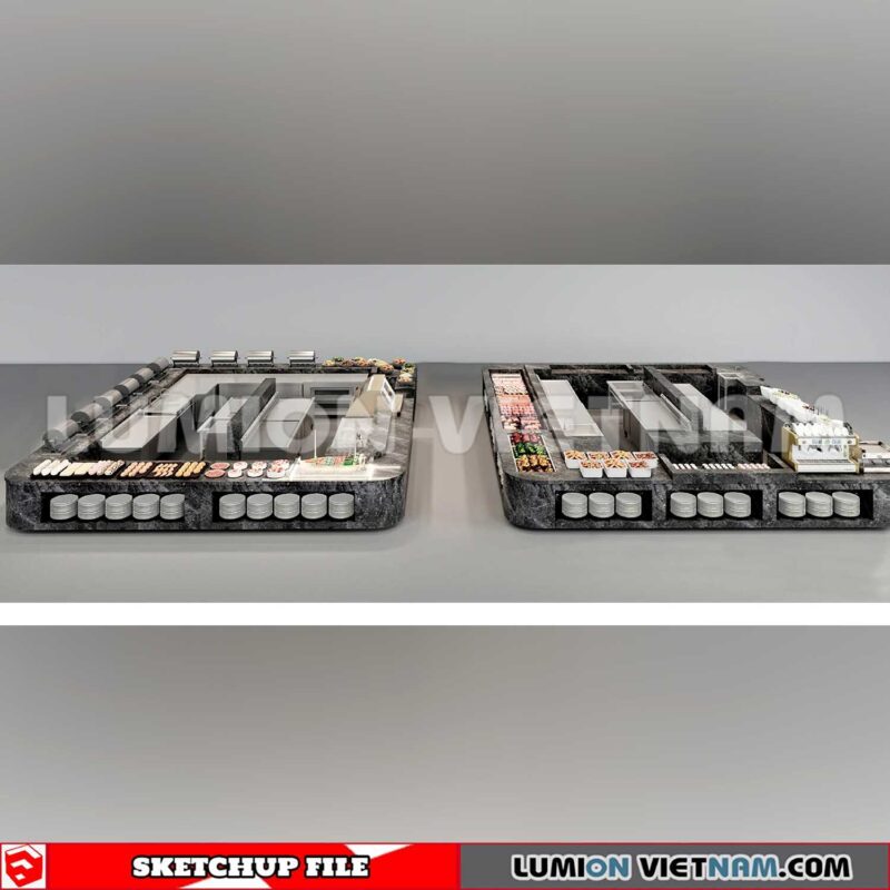 240717. Buffet Counter Sketchup 3D Models