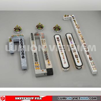 240717. Buffet Counter Sketchup 3D Models