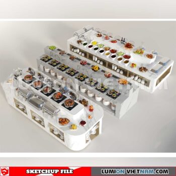 240717. Buffet Counter Sketchup 3D Models