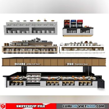 240717. Buffet Counter Sketchup 3D Models