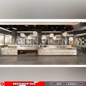 240717. Buffet Counter Sketchup 3D Models