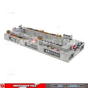 240717. Buffet Counter Sketchup 3D Models