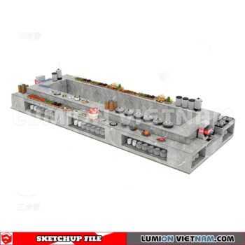 240717. Buffet Counter Sketchup 3D Models