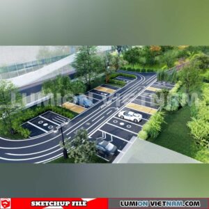 240809. Parking Lot Sketchup Exterior 3D Models