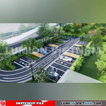 240809. Parking Lot Sketchup Exterior 3D Models