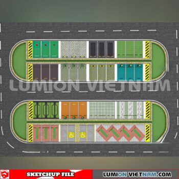240809. Parking Lot Sketchup Exterior 3D Models