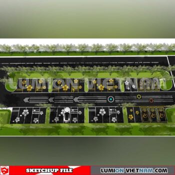 240809. Parking Lot Sketchup Exterior 3D Models