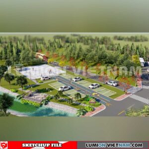 240809. Parking Lot Sketchup Exterior 3D Models