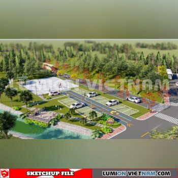 240809. Parking Lot Sketchup Exterior 3D Models