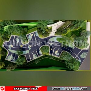 240809. Parking Lot Sketchup Exterior 3D Models