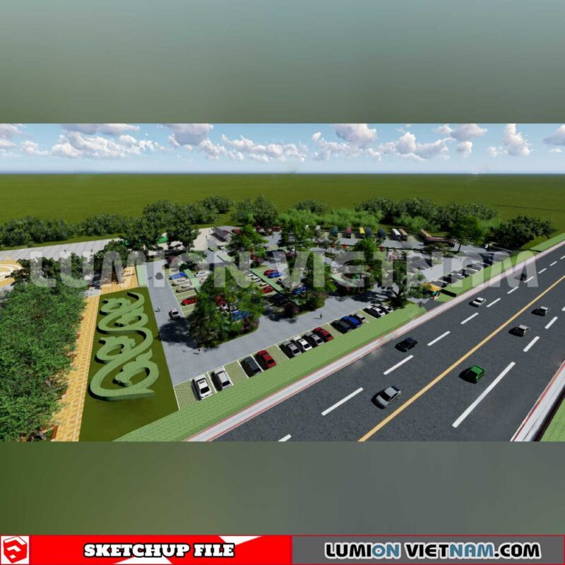 240809. Parking Lot Sketchup Exterior 3D Models