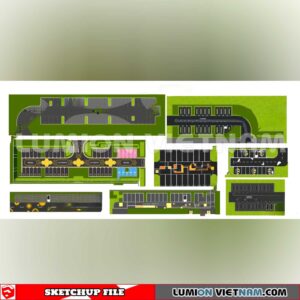 240809. Parking Lot Sketchup Exterior 3D Models