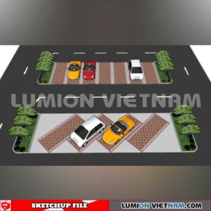 240809. Parking Lot Sketchup Exterior 3D Models