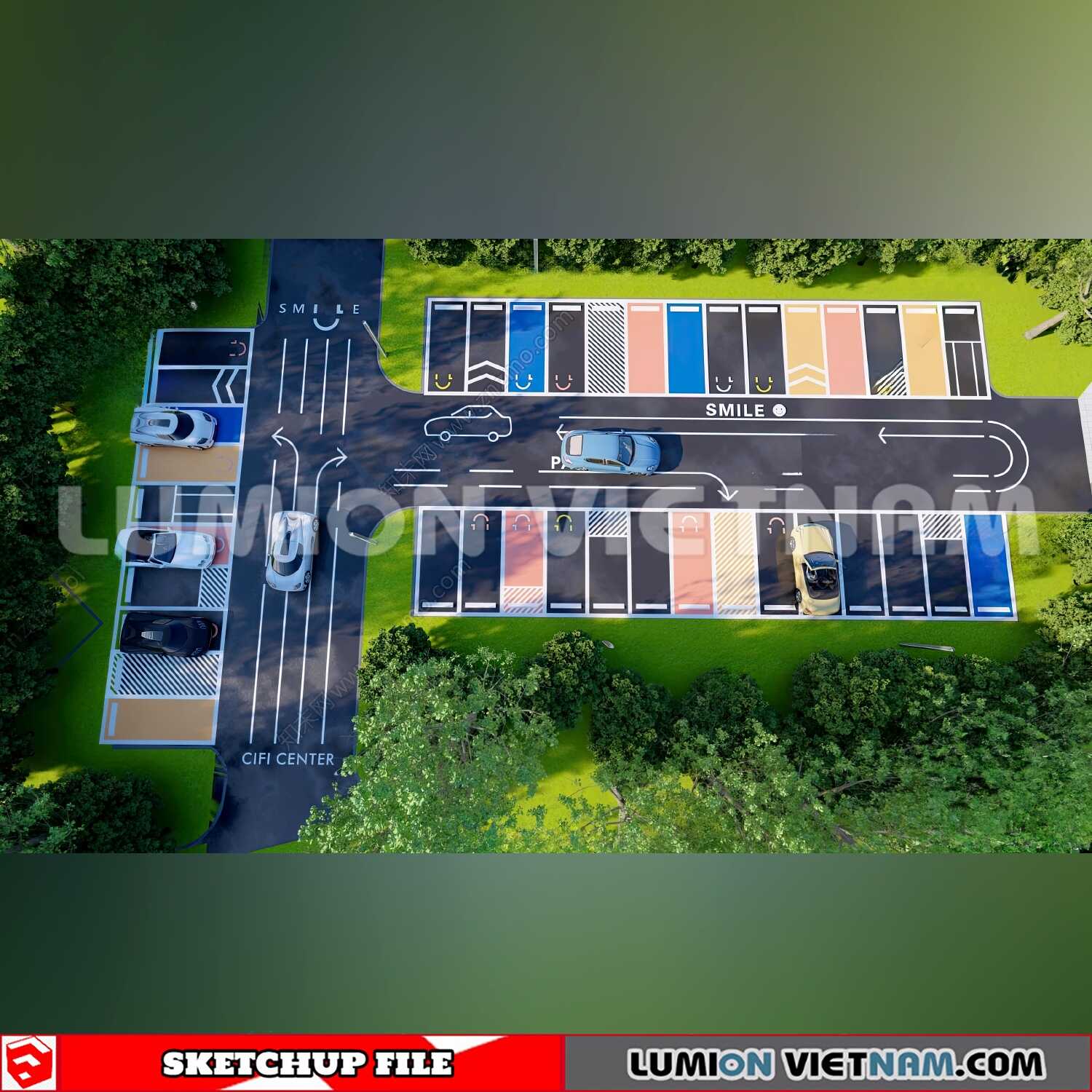 20240809-Parking-Lot-(3)-Sketchup-Models