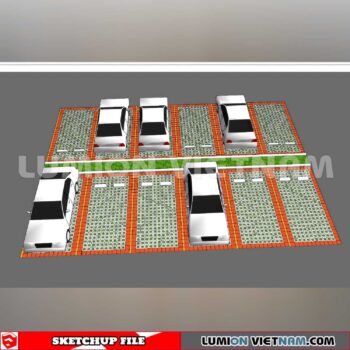 240809. Parking Lot Sketchup Exterior 3D Models