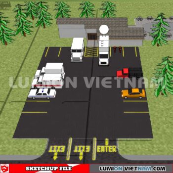 240809. Parking Lot Sketchup Exterior 3D Models
