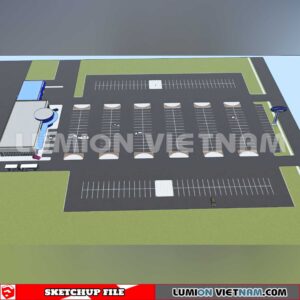240809. Parking Lot Sketchup Exterior 3D Models