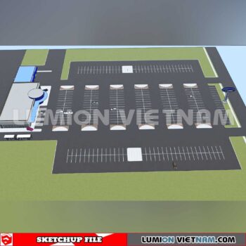 240809. Parking Lot Sketchup Exterior 3D Models