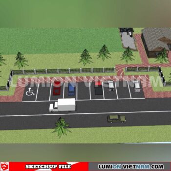 240809. Parking Lot Sketchup Exterior 3D Models